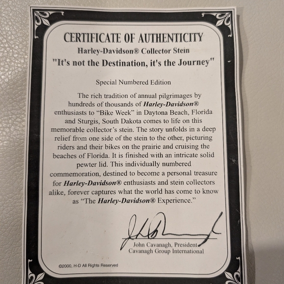 Collectible Harley Davidson Beer Stein - Picture 5 of 5